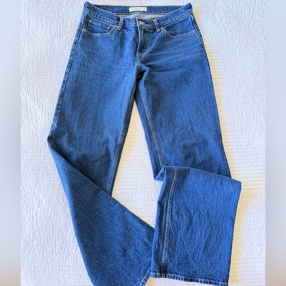 ABERCROMBIE 90s LOW Rise RELAXED JEANS SIZE 28l 28 long Medium wash - Picture 3 of 6